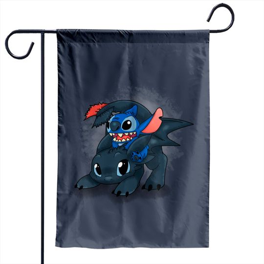 Stitch Toothless Crossover - How To Train Your Dragon - Garden Flags