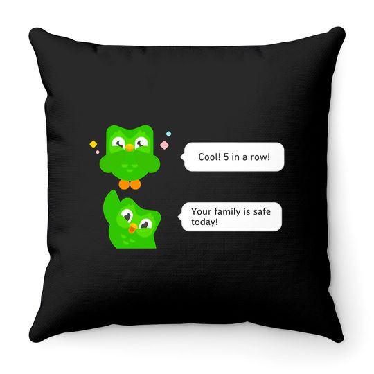 Evil Duo Meme - Duolingo - Throw Pillows