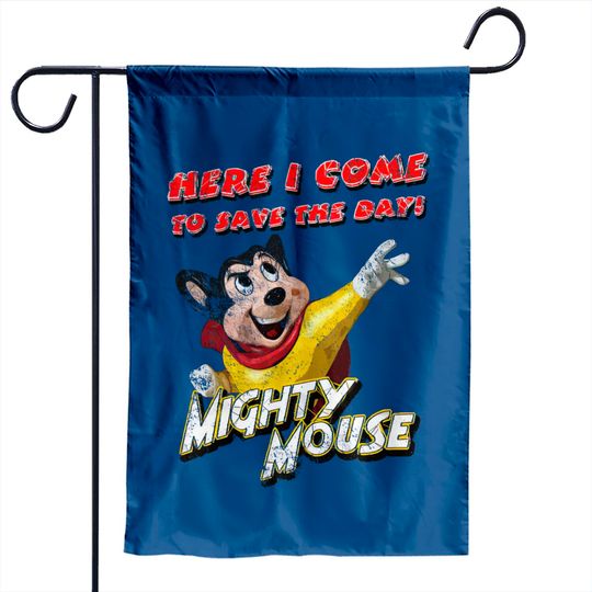 Mighty Mouse, distressed - Mighty Mouse - Garden Flags
