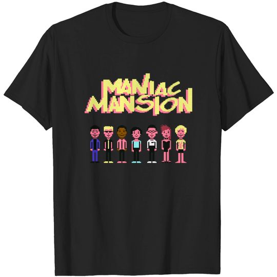 Maniac Mansion C64 crew with title - Maniac Mansion - T-Shirt