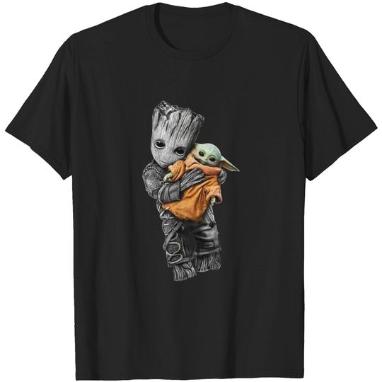 Baby Groot Hug Baby Yoda Shirt, Yoda Lover T-shirt, Yoda T-shirt