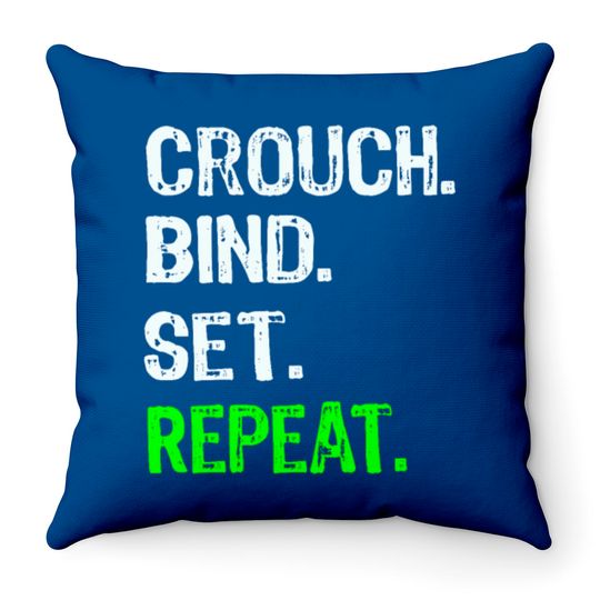 Top Funyn Rugby Crouch Bind Set Repeat Gift Throw Pillows