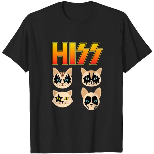 'Hiss Funny Cat Band' Cute Cats Adorable - Cat - T-Shirt