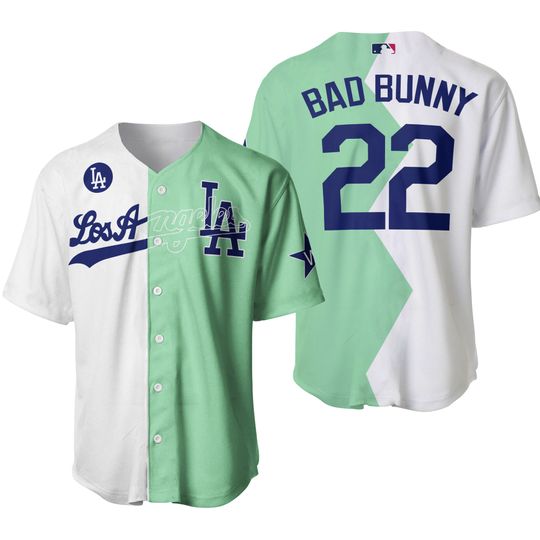 Bad Bunny Baseball Jersey, 2023 Bad Bunny #22 Softball Baseball Jersey Game Team