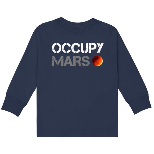 Occupy Mars Elon Musk Kids Long Sleeve T-Shirts