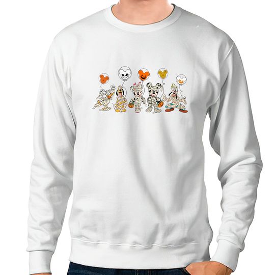 Disney Characters Halloween Sweatshirt, Mickey Skeleton Halloween Sweatshirt, Disney Halloween Sweatshirt