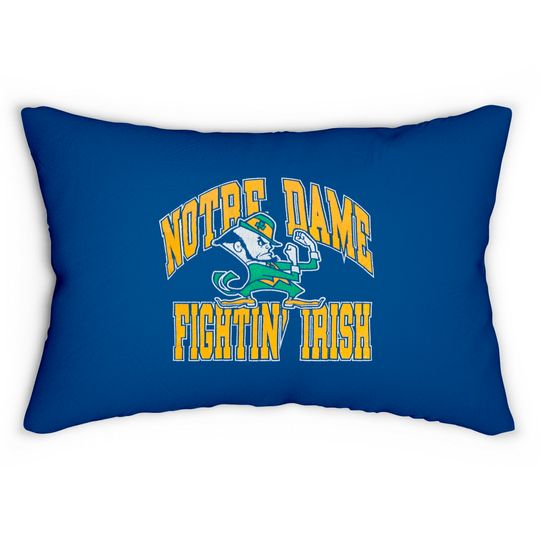 80s Notre Dame Fightin' Irish Burnout Lumbar Pillow Vintage Unisex Graphic University Athletic Lumbar Pillows