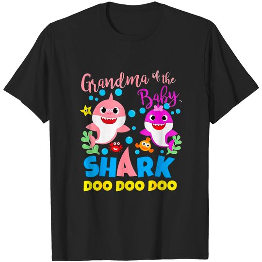 Grandma of the Baby Shark Girl Purple Pink Family Gift Doo T-Shirt