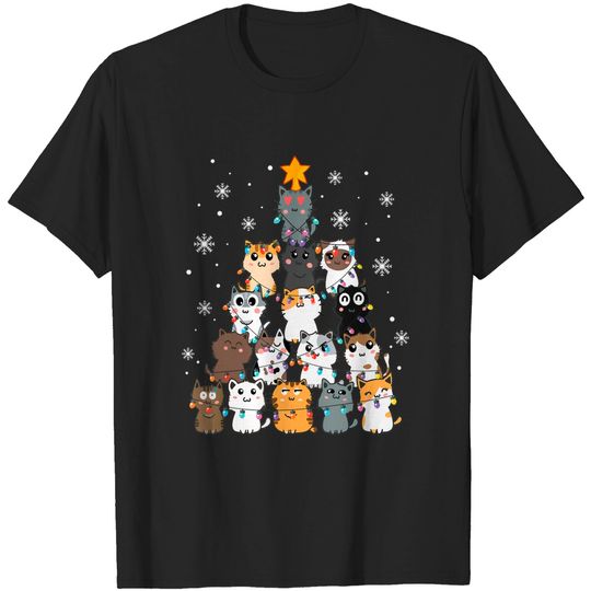 Christmas Cat Xmas Tree T-Shirt