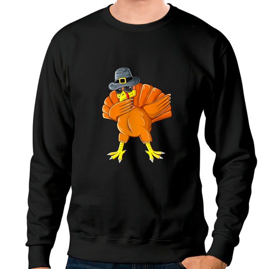 Dabbing Turkey Bird Pilgrim Thanksgiving Day Sweatshirts
