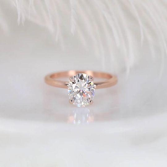 Minimalist Oval Solitaire Ring, Anniversary Gift, Engagement Ring