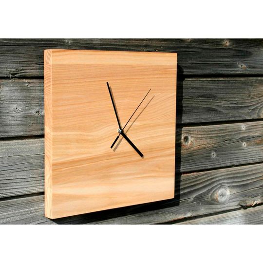 Minimalist Wall Decor, Wall Clock Made of Natural Ash Wood