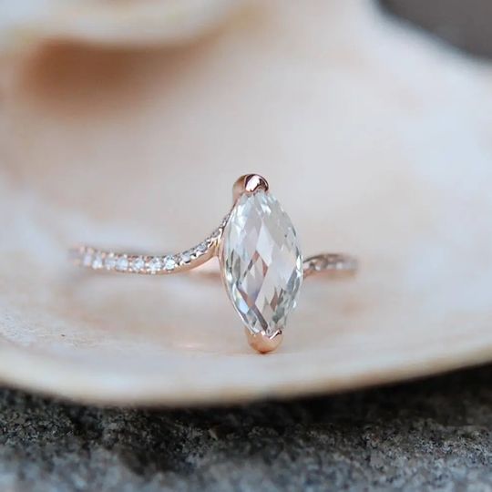 Unconventional Engagement Ring, Marquise Engagement Ring