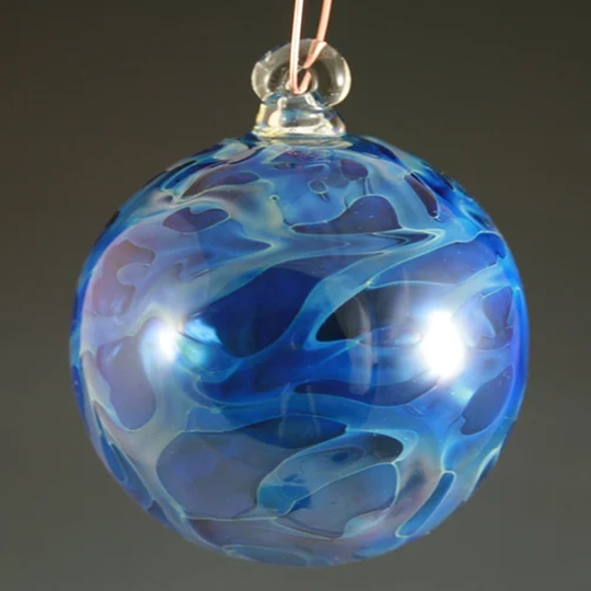 Blue glass Christmas tree ornament