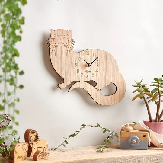 Otter Wooden Wall Clock, Wall Decor for Otter Lover