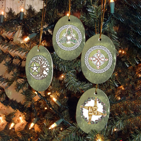 Set of Four Magical Symbols, Yule/Winter Solstice Ornaments