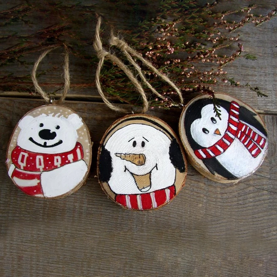Set of 3 Christmas Ornament, Holiday Home Decor