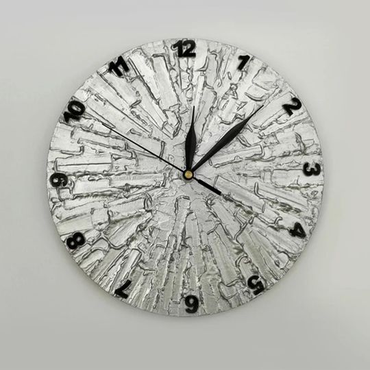 Silver gray clock, Clock, Modern wall clock