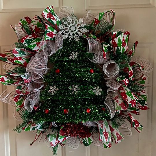 Christmas tree wreath, Christmas Wreath, Winter Door Hanger, Christmas Decor, Christmas decorations