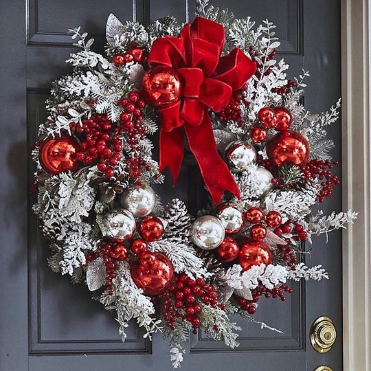 Christmas Front Door Decor, Handmade Wreath, Home Decor