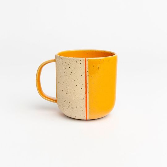 Modern Handmade Ceramic Mug, Yellow Pottery Cup