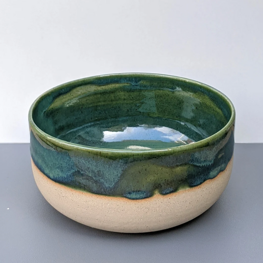 Green ceramic bowl, breakfast bowl, cereal bowl, soup bowl, handmade ceramic