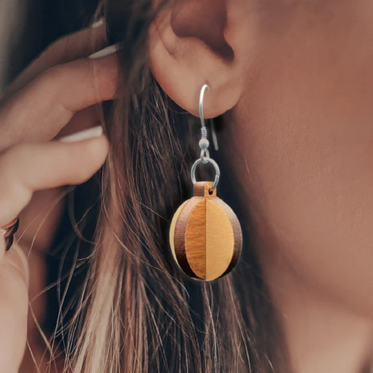 Quirky Cool Wooden Earrings, Christmas Gifts