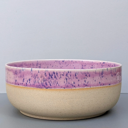 Pink speckled ceramic bowl, breakfast bowl, cereal bowl