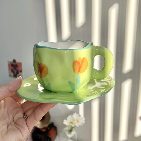 Handmade Painted Ceramic Coffee Mug