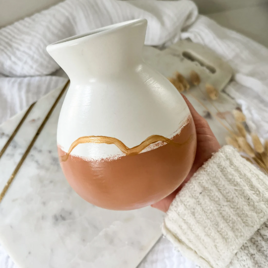 Burnt Orange Bulb Vase, Orange Decor