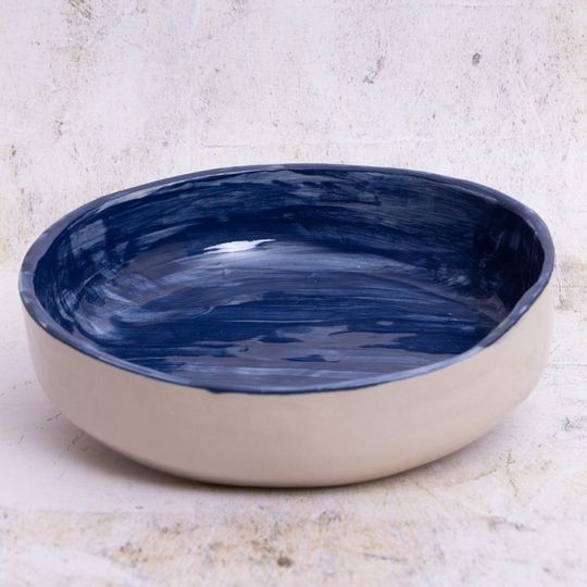 Blue Ceramic Serving Bowl, Handmade Ceramic Bowl