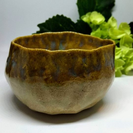 Hand crafted ceramic bowl - hand painted rustic pottery bowl