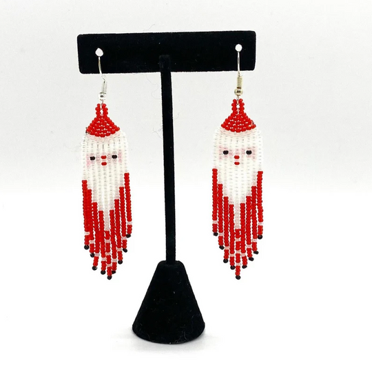 Christmas Jewelry gifts|Santa Claus bead earrings , Holiday Earrings