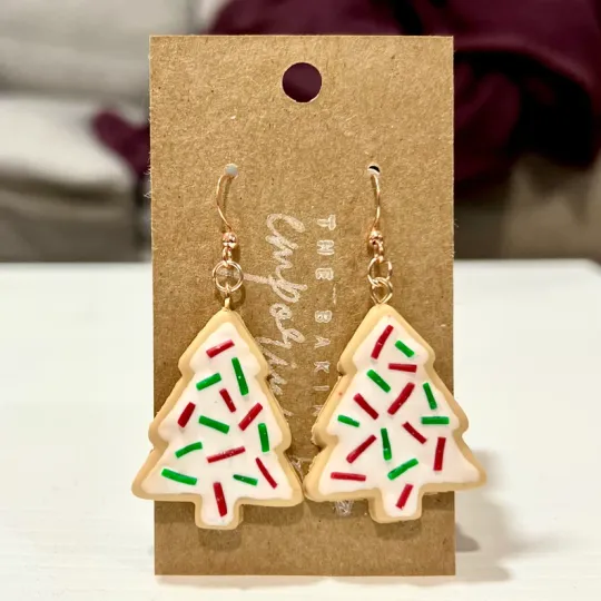 Sugar Cookie Christmas Tree Earrings