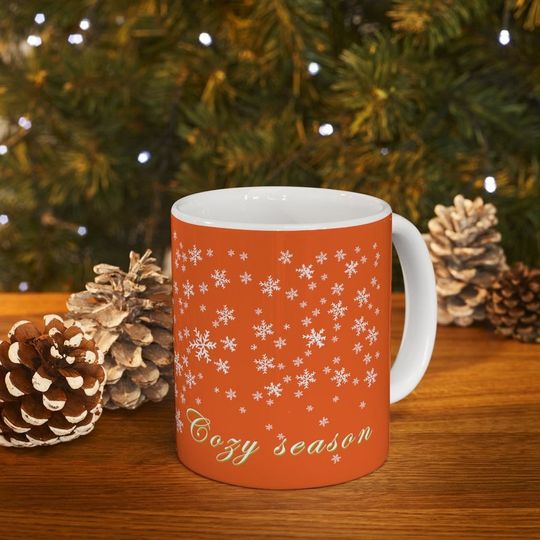 Christmas Snowflake Mug, Cozy Season, Xmas Gift