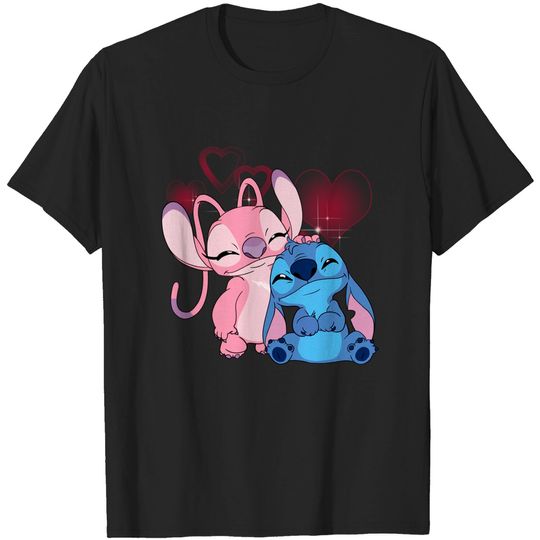 Cute Stitch & Angel - Lilo And Stitch - T-Shirt