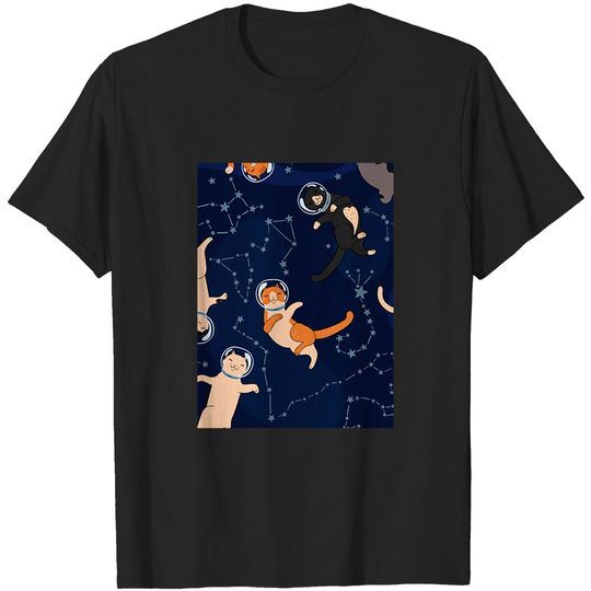 cat space pattern mask - Floral Pattern - T-Shirt