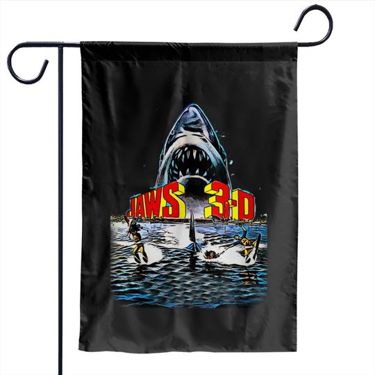 jaws 3d - Jaws - Garden Flags