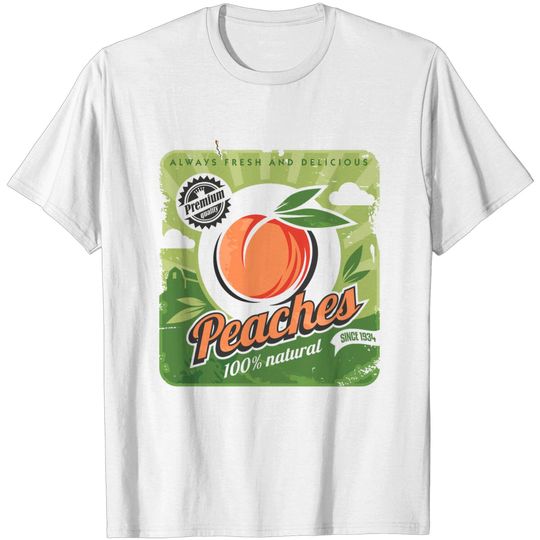 100% natural peached vintage illustration - Peach - T-Shirt