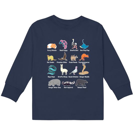 Animals Of The World - Rare Exotic Animals Funny Memes Gift Kids Long Sleeve T-Shirts