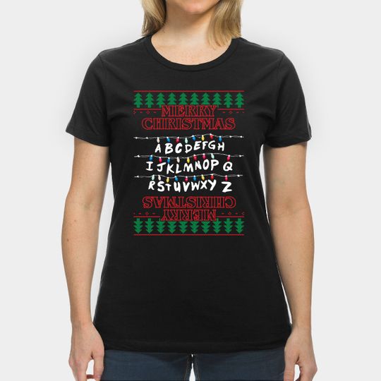 Stranger Things Merry Christmas Lights Knit - Stranger Things - T-Shirt