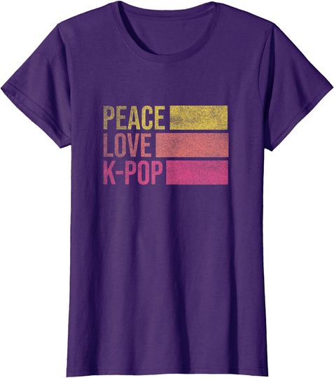 Retro K-Pop Shirts For Teen Girls Women KPop And Peace T-Shirt