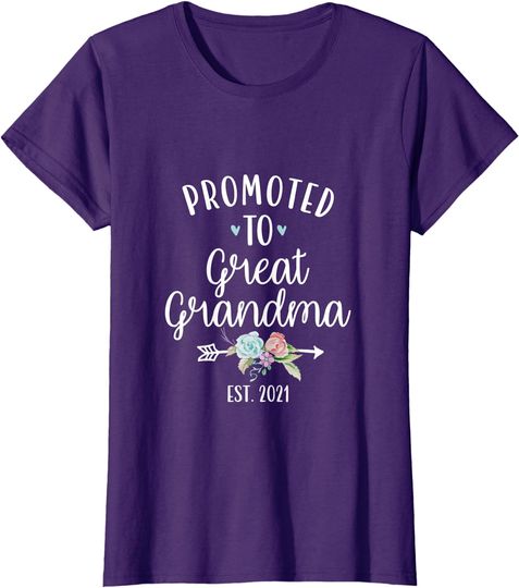 Promoted To Great Grandma 2021 Pregnancy Reveal Gift T-Shirt