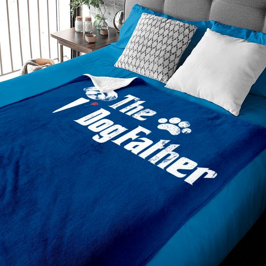 Mens The Dogfather Shih Tzu Dog Dad Baby Blankets Father's Day Gift