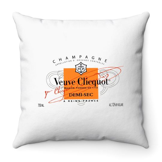 Champagne Veuve Rose Throw Pillows