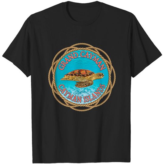 Grand Cayman, Cayman Islands, Gliding Sea Turtle - Grand Cayman - T-Shirt