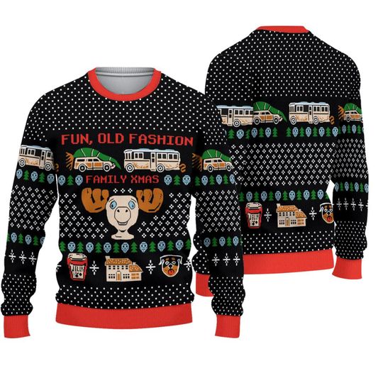National Lampoons Christmas Vacation Ugly Christmas Sweater Clark Griswold Ugly Xmas 3D Sweater