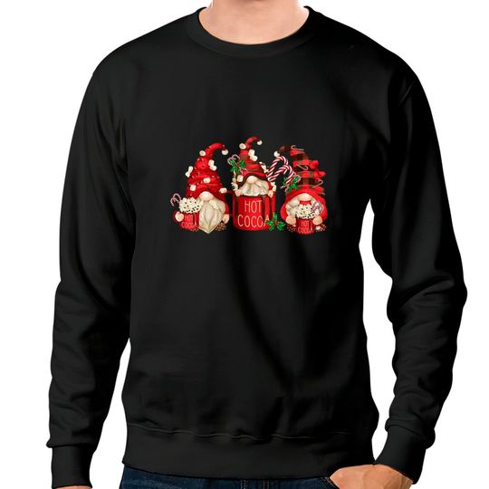 Gnome Sweatshirt, Hot Cocoa Gnome Sweater, Cute Gnomes Sweatshirt