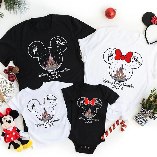 Personalized Disney Family Christmas 2023 T-Shirt