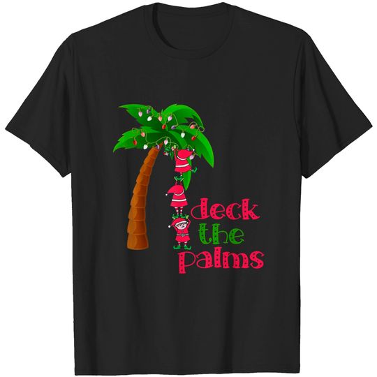 CHRISTMAS IN JULY BEACH DECK THE PALMS CRUISE VACATION SHIRT